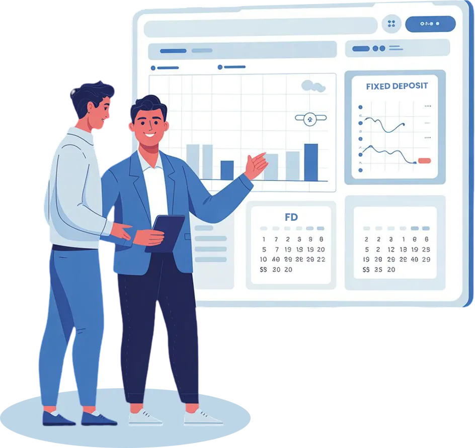 Fixed deposit API integration showing interest calculation and maturity tracking.
